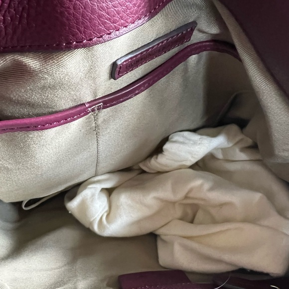 G.I.L.I. Pebble Wine Leather Leather Fringe Handbag - Picture 6 of 7